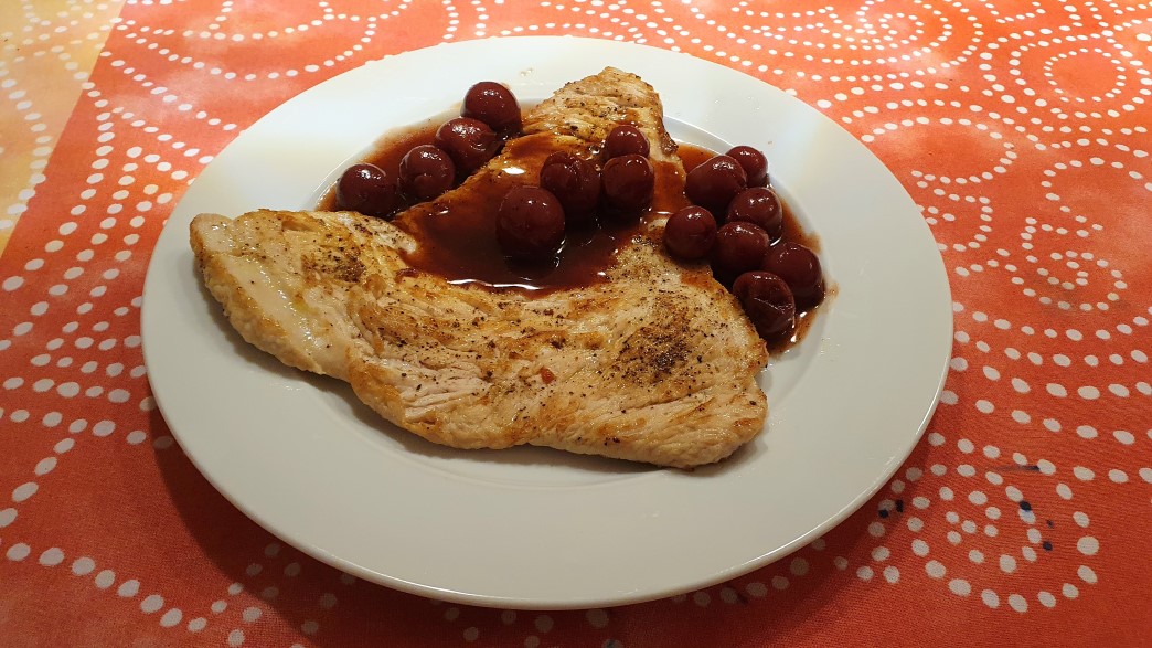 Pute mit Kirschsoße