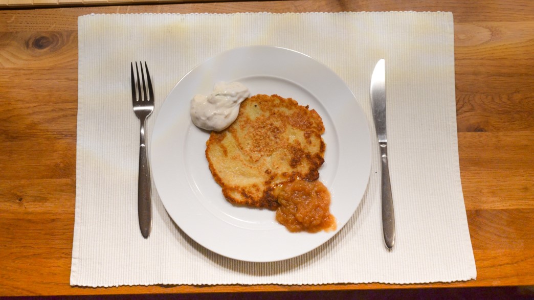 servierte Kartoffelpuffer