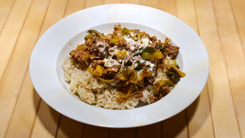 Teufelsgulasch angerichtet