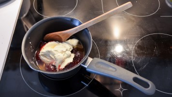 Zubereitung der Himbeercreme