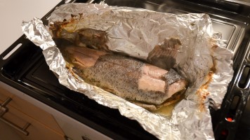 fertig gegarte Forelle