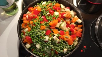 Zutaten in der Pfanne