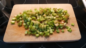 geschnittener Rhabarber